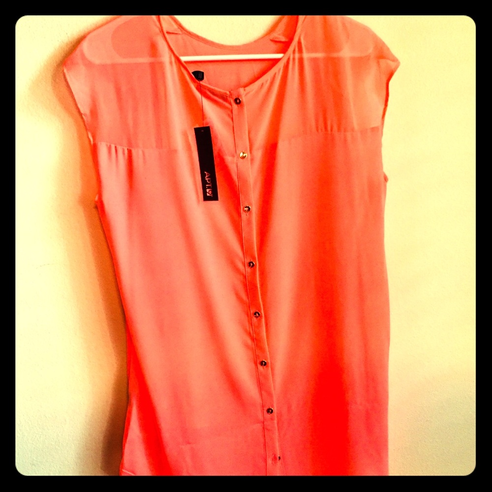 Ladies Sheer Top XL (Vibrant Orange)